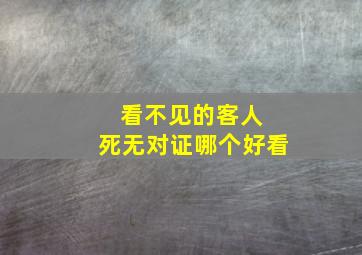 看不见的客人 死无对证哪个好看